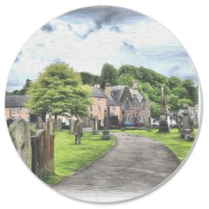 Dunblane sandstone coaster - Cathedral Square